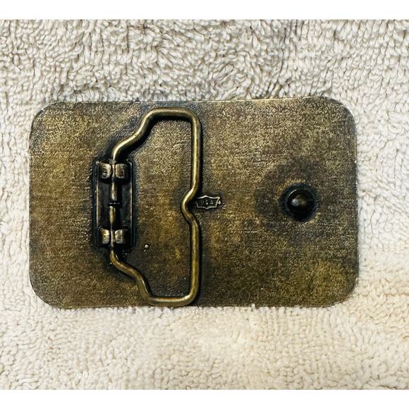 Makita Power Tools Belt Buckle Vintage Solid Brass Made In USA 80s western - Picture 5 of 5
